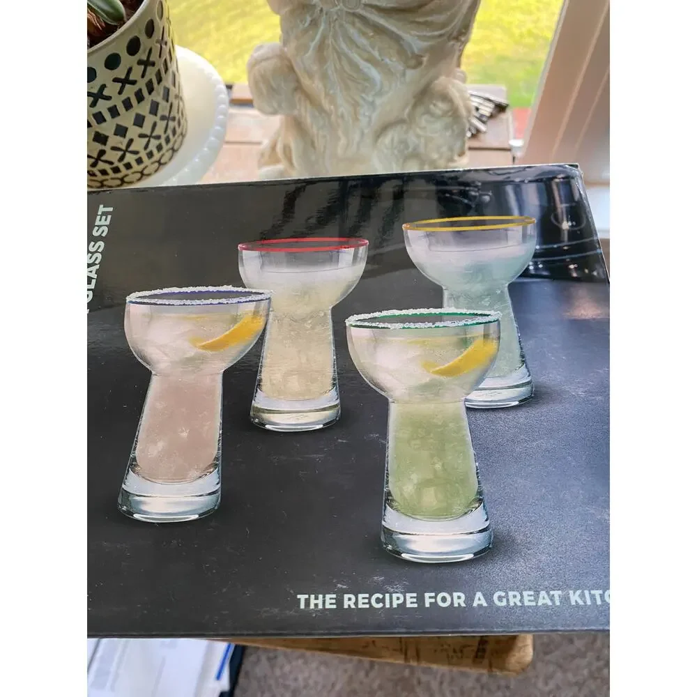 CHEF'S COUNTER 4PC MARGARITA GLASS 11 oz SET New in box